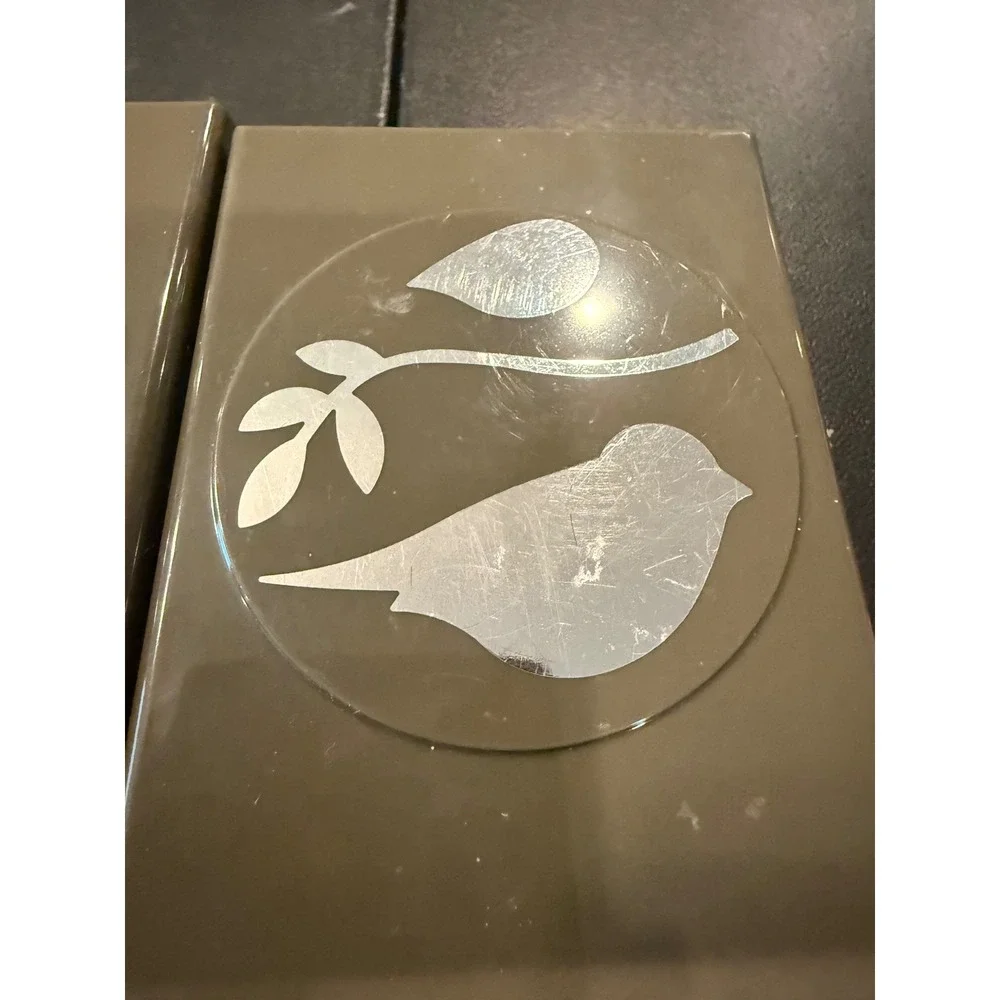 Stampin Up EK Success Mixed Paper Punch Set Gray Scallop Bird Branch Lot Of 3
